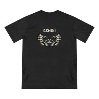 Zodiac Wheel T-Shirt With Gemini Sign on Back - 100% Organic Cotton
