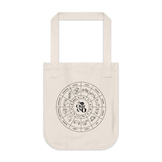 "ACQUARIUS SIGN" TOTE BAG FROM ZODIAC COLLECTION - 100% CERTIFIED ORGANIC COTTON CANVAS