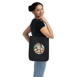 OurAXO X Artist hand drawn by our in-house artist inspired by Frida Kahlo with two Axolotl Tote Bag