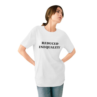 "REDUCE INEQUALITY" CAUSE T-SHIRT: 100% CERTIFIED ORGANIC COTTON
