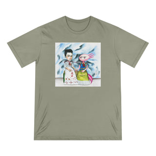 OurAXO X Artist hand drawn by our in-house artist inspired by Frida Kahlo with Axolotl - 100% organic t-shirt.