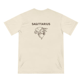 Zodiac Wheel T-Shirt With Sagittarius Sign on Back - 100% Organic Cotton