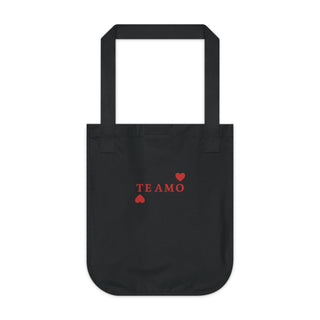 TE AMO Organic Canvas Tote Bag - Axolotl Love Design