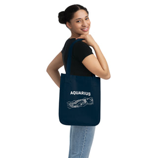 "ACQUARIUS SIGN" TOTE BAG FROM ZODIAC COLLECTION - 100% CERTIFIED ORGANIC COTTON CANVAS
