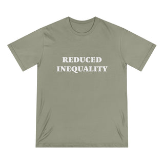 "REDUCE INEQUALITY" CAUSE T-SHIRT: 100% CERTIFIED ORGANIC COTTON