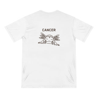 Zodiac Wheel T-Shirt With Cancer Sign on Back - 100% Organic Cotton