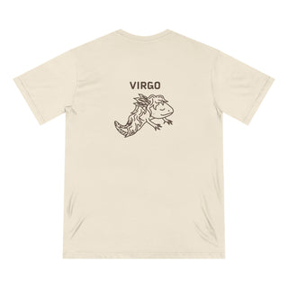 Zodiac Wheel T-Shirt With Virgo Sign on Back - 100% Organic Cotton