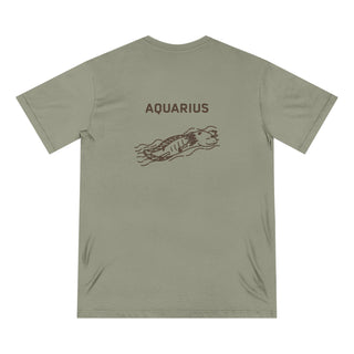 Zodiac Wheel T-Shirt With Aquarius Sign on Back - 100% Organic Cotton
