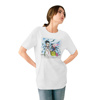 OurAXO X Artist hand drawn by our in-house artist inspired by Frida Kahlo with Axolotl - 100% organic t-shirt.