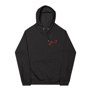 LOVE U Unisex Eco Raglan Hoodie (Embroidery)