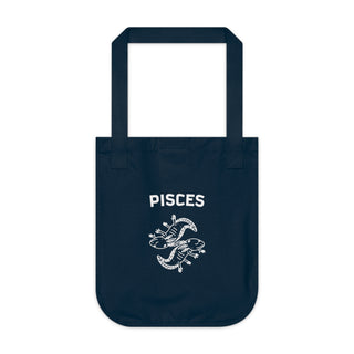 "PISCES SIGN" TOTE BAG FROM ZODIAC COLLECTION - 100% CERTIFIED ORGANIC COTTON CANVAS