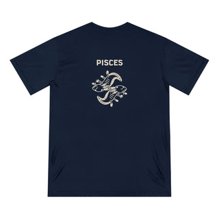 100% ORGANIC COTTON T-SHIRT, ZODIAC ASTROLOGY COLLECTION - ZODIAC WHEEL & PISCES SIGN