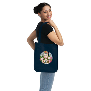 OurAXO X Artist hand drawn by our in-house artist inspired by Frida Kahlo with two Axolotl Tote Bag