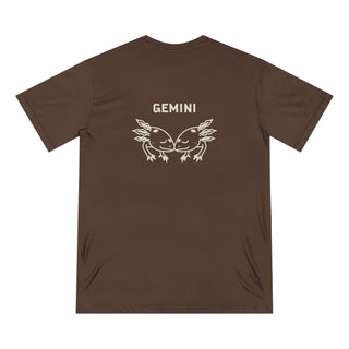 Zodiac Wheel T-Shirt With Gemini Sign on Back - 100% Organic Cotton