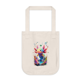 'AXOLOTL HAPPY TIMES" TOTE BAG - 100% CERTIFIED ORGANIC COTTON