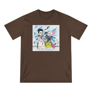 OurAXO X Artist hand drawn by our in-house artist inspired by Frida Kahlo with Axolotl - 100% organic t-shirt.