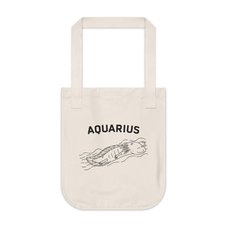 "ACQUARIUS SIGN" TOTE BAG FROM ZODIAC COLLECTION - 100% CERTIFIED ORGANIC COTTON CANVAS