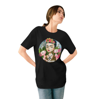 ourAXO X Artist hand drawn by our in-house artist inspired by Frida Kahlo - 100% organic t-shirt.
