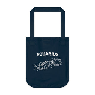 "ACQUARIUS SIGN" TOTE BAG FROM ZODIAC COLLECTION - 100% CERTIFIED ORGANIC COTTON CANVAS - ouraxo