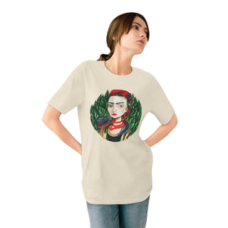 AXO X Artist hand drawn by our in - house artist inspired by Frida Kahlo - 100% organic t-shirt. - ouraxo
