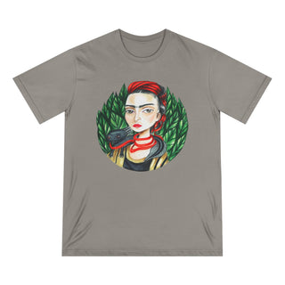 AXO X Artist hand drawn by our in - house artist inspired by Frida Kahlo - 100% organic t-shirt. - ouraxo