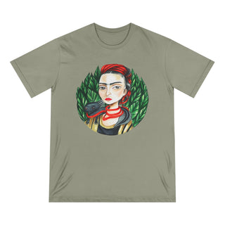 AXO X Artist hand drawn by our in - house artist inspired by Frida Kahlo - 100% organic t-shirt. - ouraxo