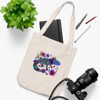 "AXOLOTL BLUE" TOTE BAG - 100% CERTIFIED ORGANIC COTTON - ouraxo