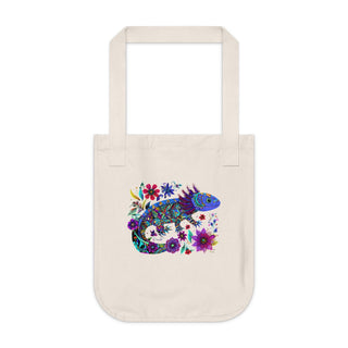 "AXOLOTL BLUE" TOTE BAG - 100% CERTIFIED ORGANIC COTTON - ouraxo