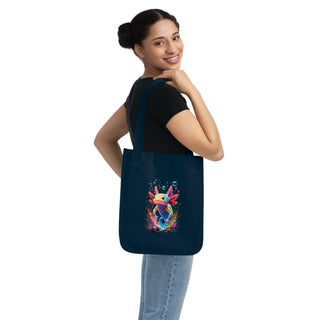 'AXOLOTL HAPPY TIMES" TOTE BAG - 100% CERTIFIED ORGANIC COTTON - ouraxo