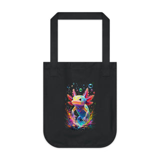 'AXOLOTL HAPPY TIMES" TOTE BAG - 100% CERTIFIED ORGANIC COTTON - ouraxo
