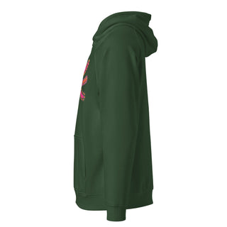 ourAXO axolotl hoodie fleece in forest green, side angle