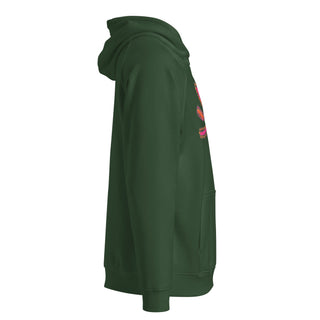 ourAXO axolotl hoodie fleece in forest green, different side