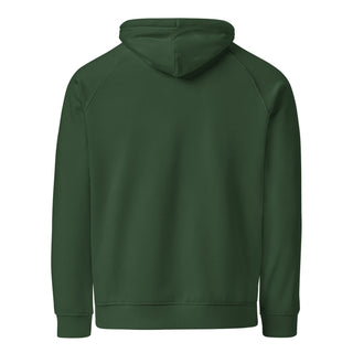 ourAXO axolotl hoodie fleece in forest green, back view