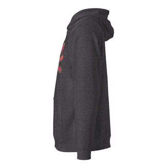 ourAXO axolotl hoodie fleece in dark grey, side angle