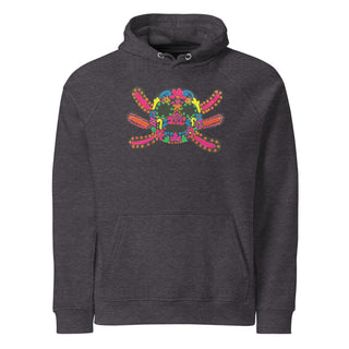 ourAXO axolotl hoodie fleece in dark grey, hood detail