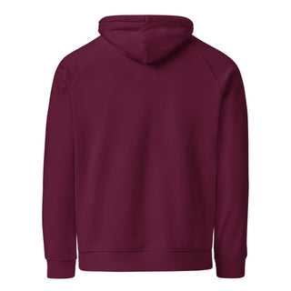 ourAXO axolotl hoodie fleece in burgundy, back view
