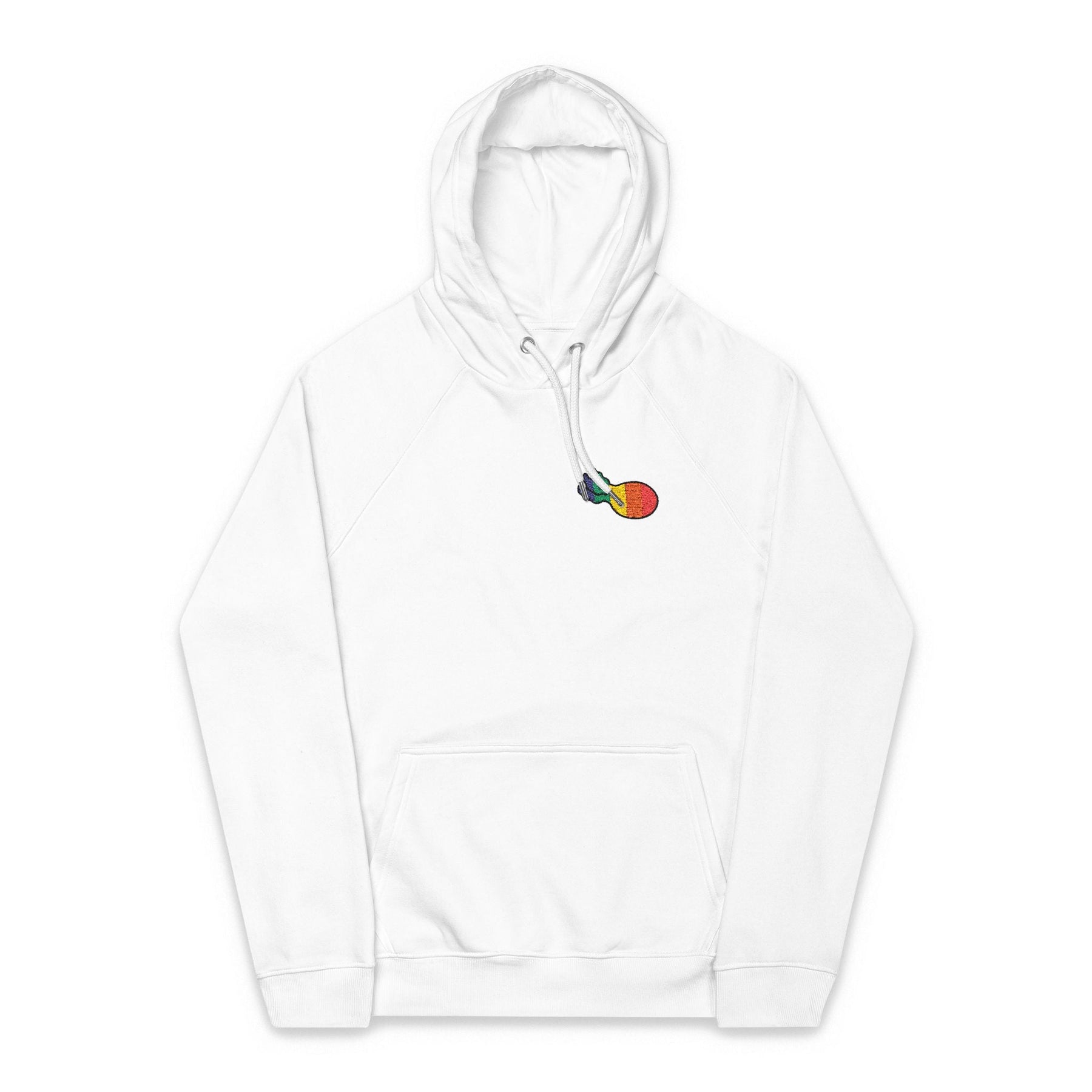 ourAXO LGBTQ embroidered axolotl organic cotton hoodie