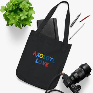 'AXOLOTL LOVE" BAG - 100% ORGANIC COTTON - ouraxo