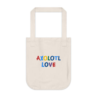 'AXOLOTL LOVE" BAG - 100% ORGANIC COTTON - ouraxo