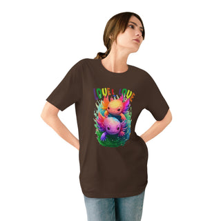 AXOLOTL 'LOVE IS LOVE" T - SHIRT 100% ORGANIC COTTON - ouraxo
