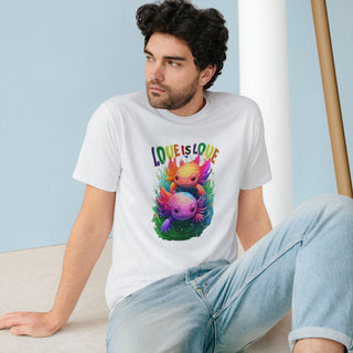 AXOLOTL 'LOVE IS LOVE" T - SHIRT 100% ORGANIC COTTON - ouraxo