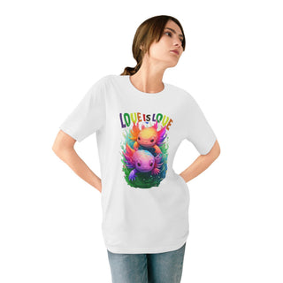 AXOLOTL 'LOVE IS LOVE" T - SHIRT 100% ORGANIC COTTON - ouraxo