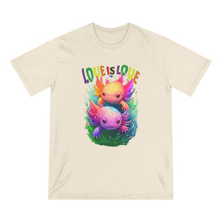 AXOLOTL 'LOVE IS LOVE" T - SHIRT 100% ORGANIC COTTON - ouraxo