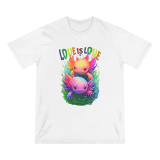 AXOLOTL 'LOVE IS LOVE" T - SHIRT 100% ORGANIC COTTON - ouraxo