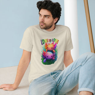 AXOLOTL 'LOVE IS LOVE" T - SHIRT 100% ORGANIC COTTON - ouraxo