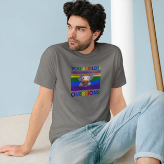 AXOLOTL PRIDE "YOU AXOLOTL QUESTION" ORGANIC T SHIRT - ouraxo