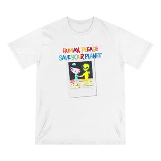 AXOLOTL T SHIRT ORGANIC COTTON “HUMANS PLEASE THE THR PLANET” - ouraxo