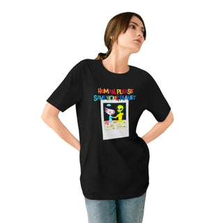 AXOLOTL T SHIRT ORGANIC COTTON “HUMANS PLEASE THE THR PLANET” - ouraxo