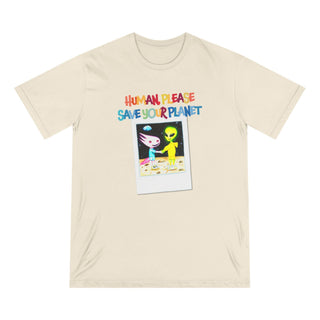 AXOLOTL T SHIRT ORGANIC COTTON “HUMANS PLEASE THE THR PLANET” - ouraxo