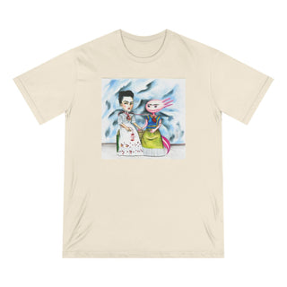 AXOLOTL X FRIDA HAND DRAWN INSPIREDBY FRIDA KAHLO WITH AXOLOTLS - 100% ORGANIC T SHIRT - ouraxo